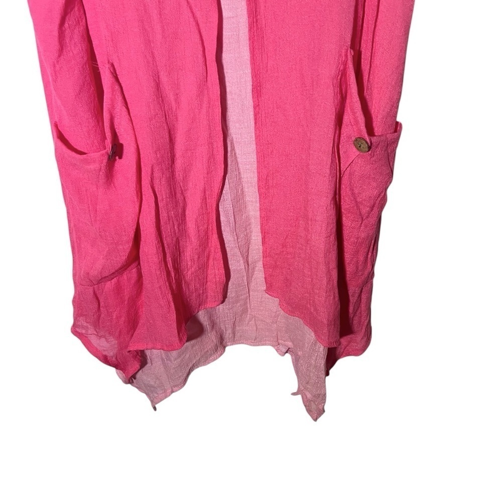 Pink Layered Silk Cotton Blend Flowy Tunic Top Approx Large - Picture 4 of 9